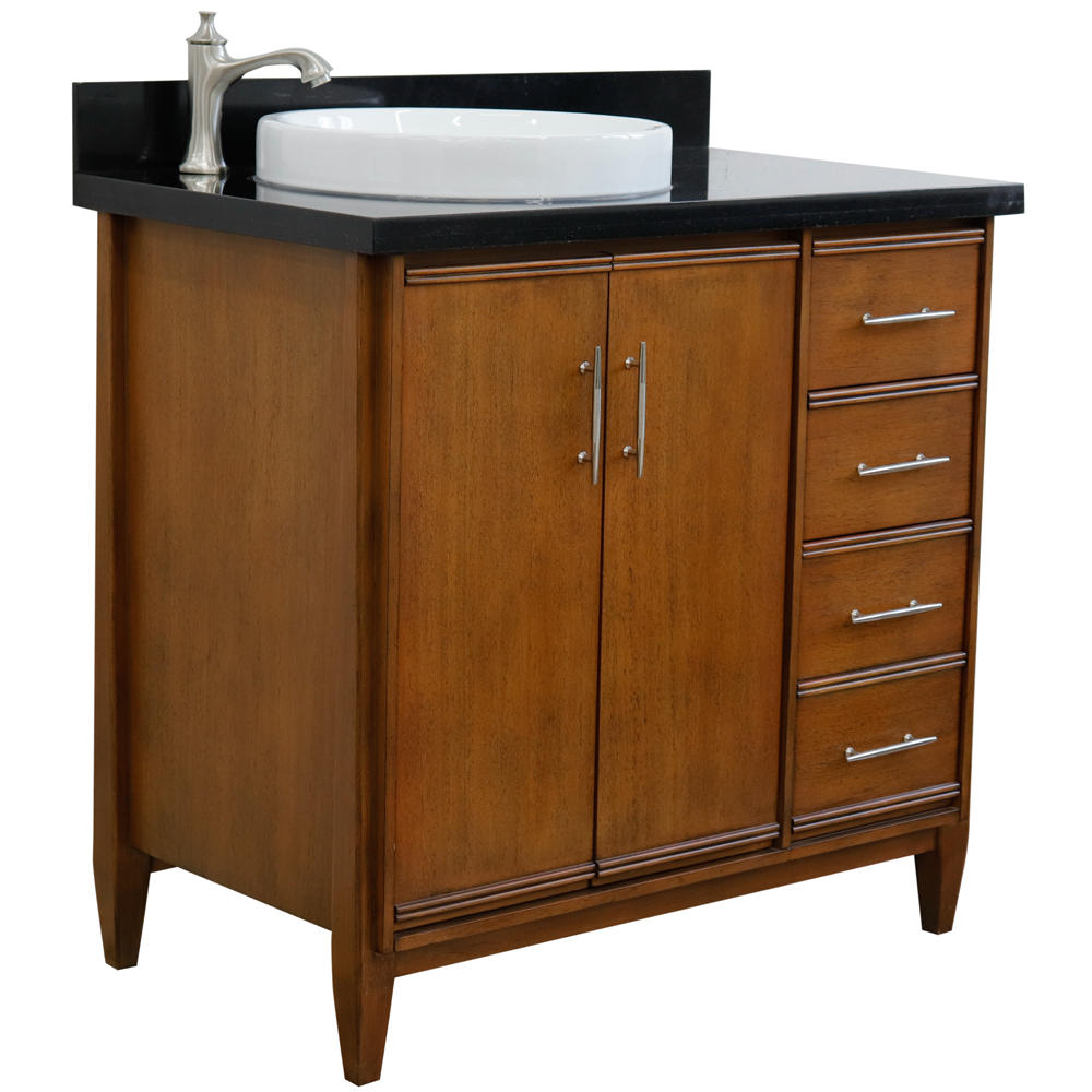 37" Single Vanity in Walnut Finish with Countertop and Sink Options